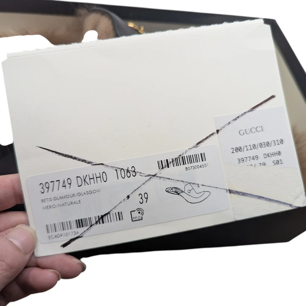 Gucci Black Leather Fur Princetown Mule Loafer Size EU 39 - Picture 9 of 9